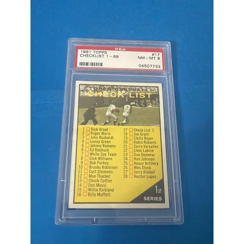 1961 Topps Baseball Checklist 1-88 #17 PSA 8 NM-MT Vintage Card 1st Series